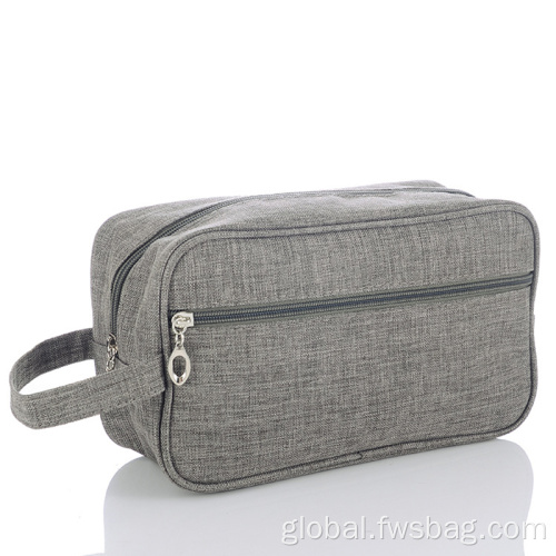 Mens Leather Cosmetic Bag Water-resistant Material Toiletry Case Cosmetic Bag Factory